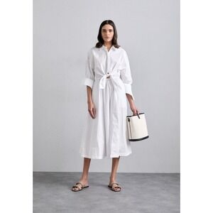 STAUD Lisa Front Cutout Dress White Brand New